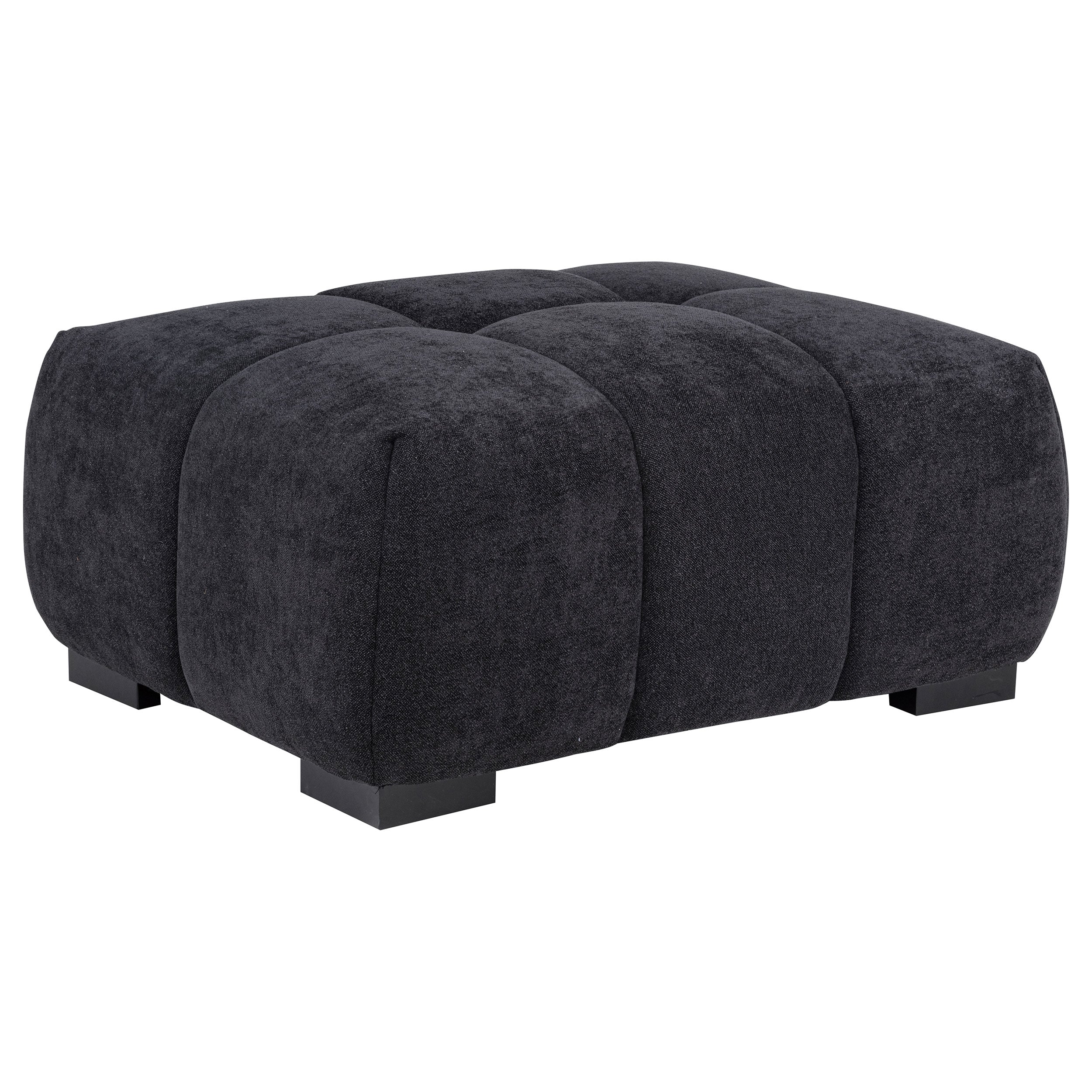 Octavia Upholstered Rectangular Ottoman Black-