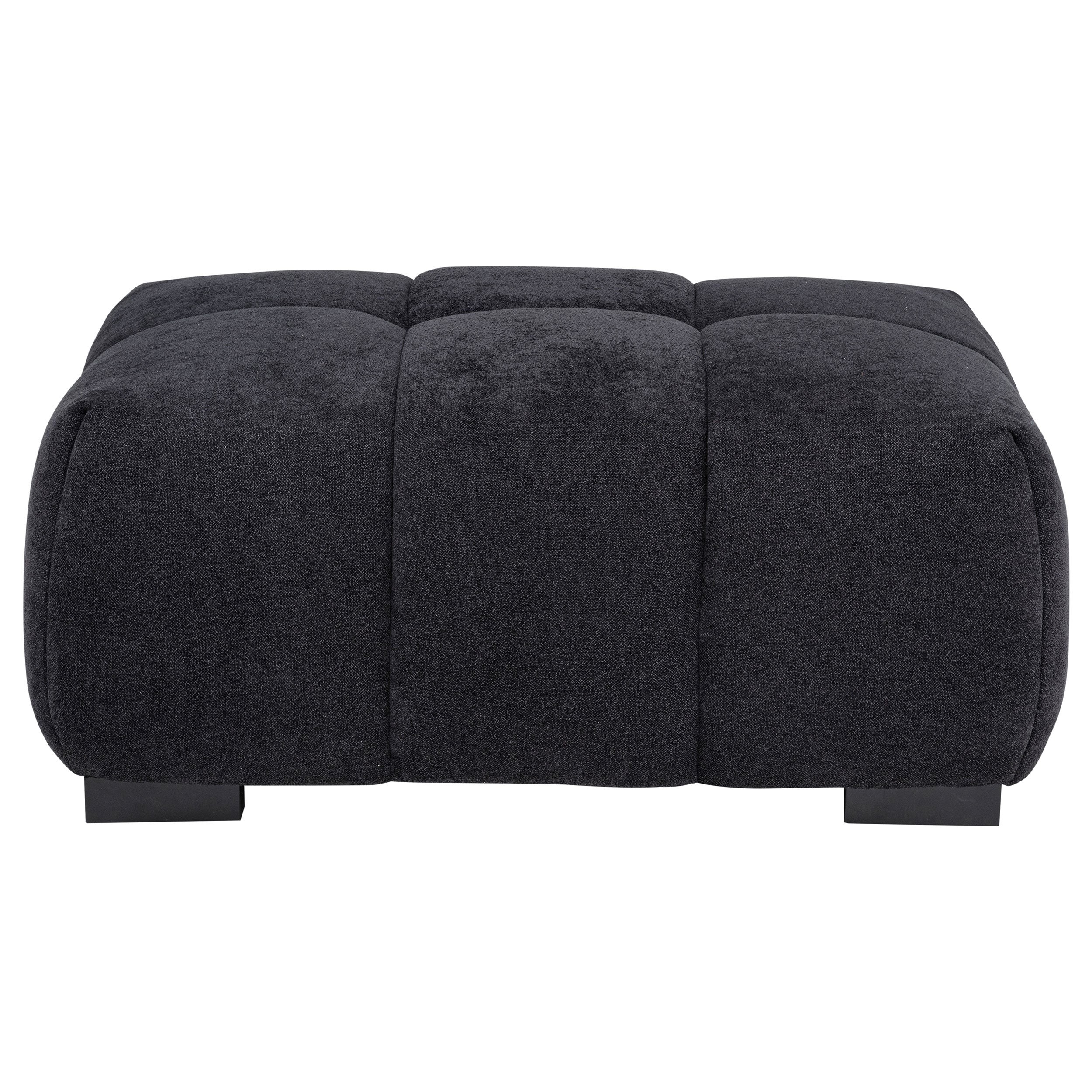 Octavia Upholstered Rectangular Ottoman Black-
