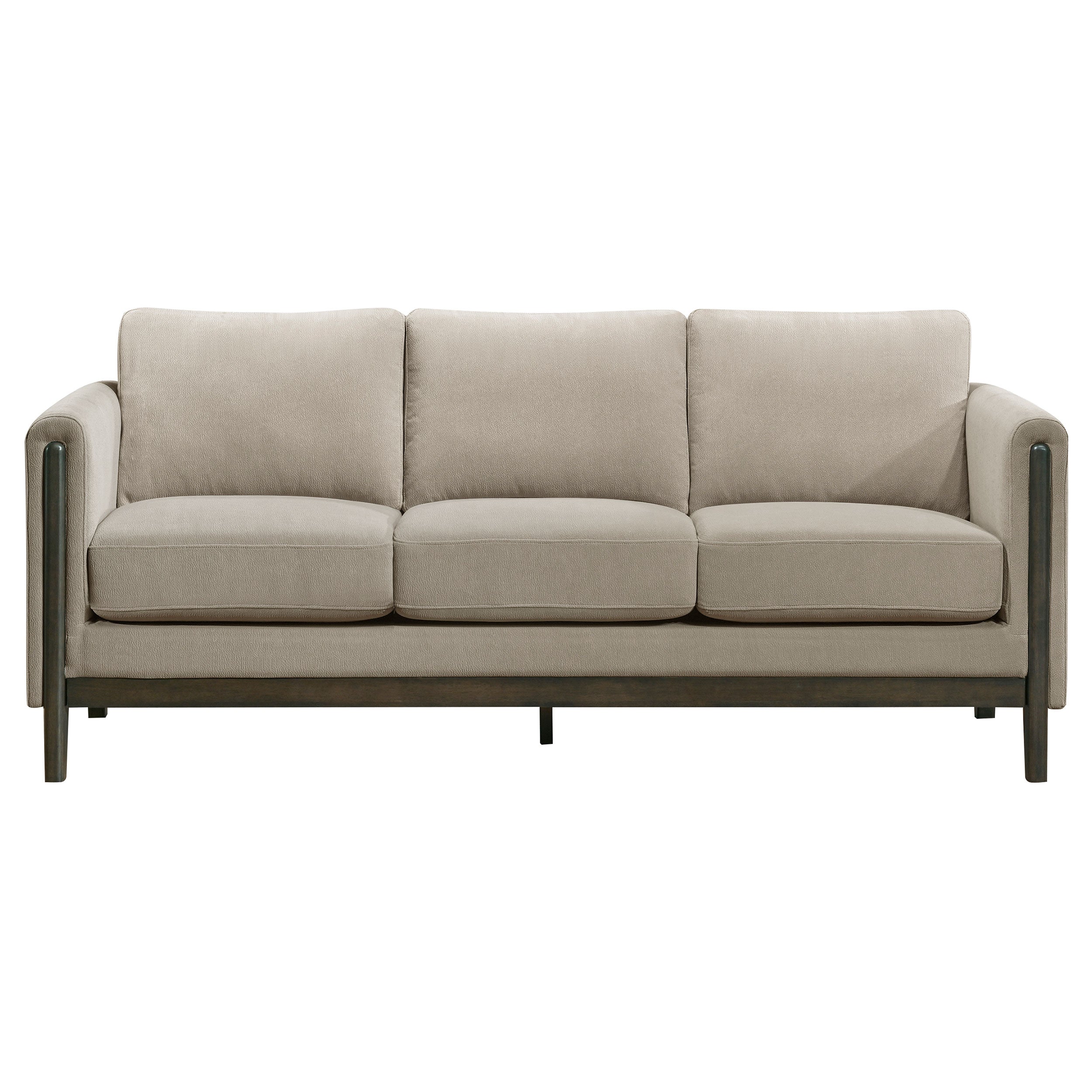 Islington Fabric Upholstered Panel Arm Sofa Taupe-