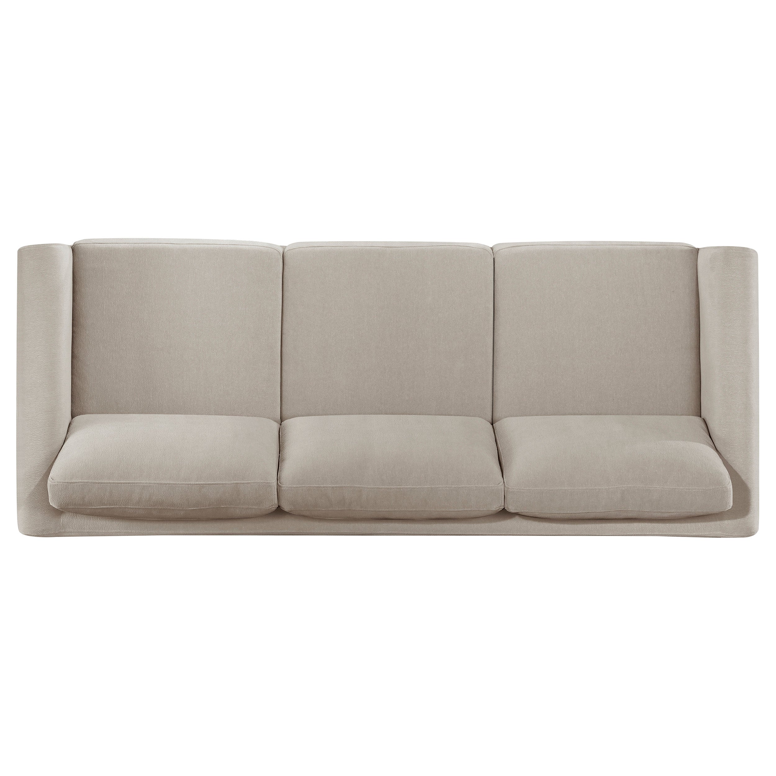 Islington Fabric Upholstered Panel Arm Sofa Taupe-