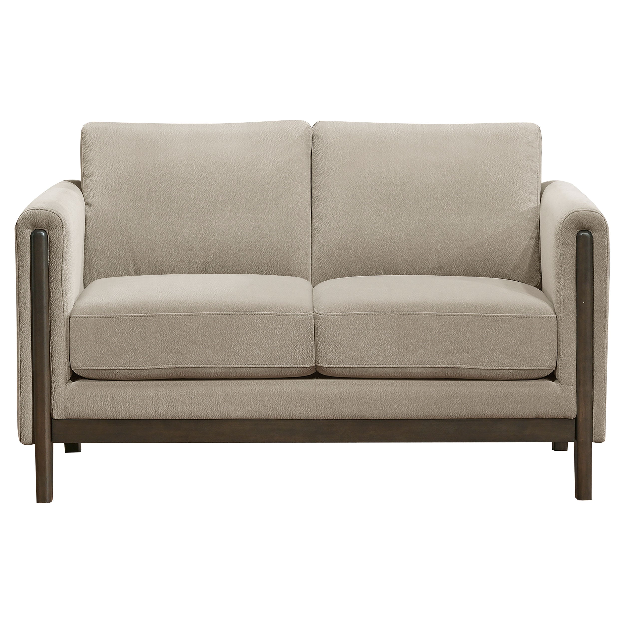 Islington Fabric Upholstered Panel Arm Loveseat Taupe-