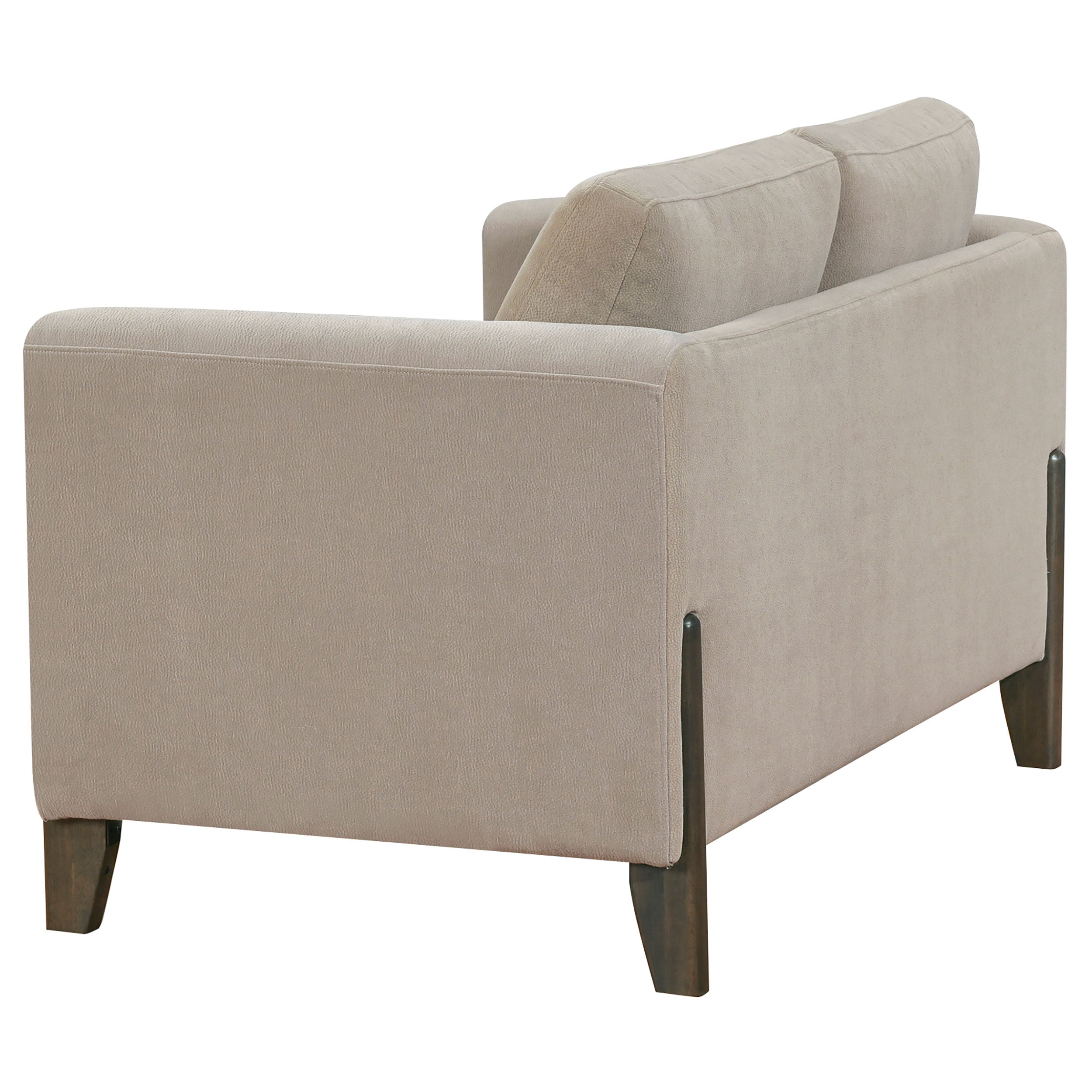 Islington Fabric Upholstered Panel Arm Loveseat Taupe-