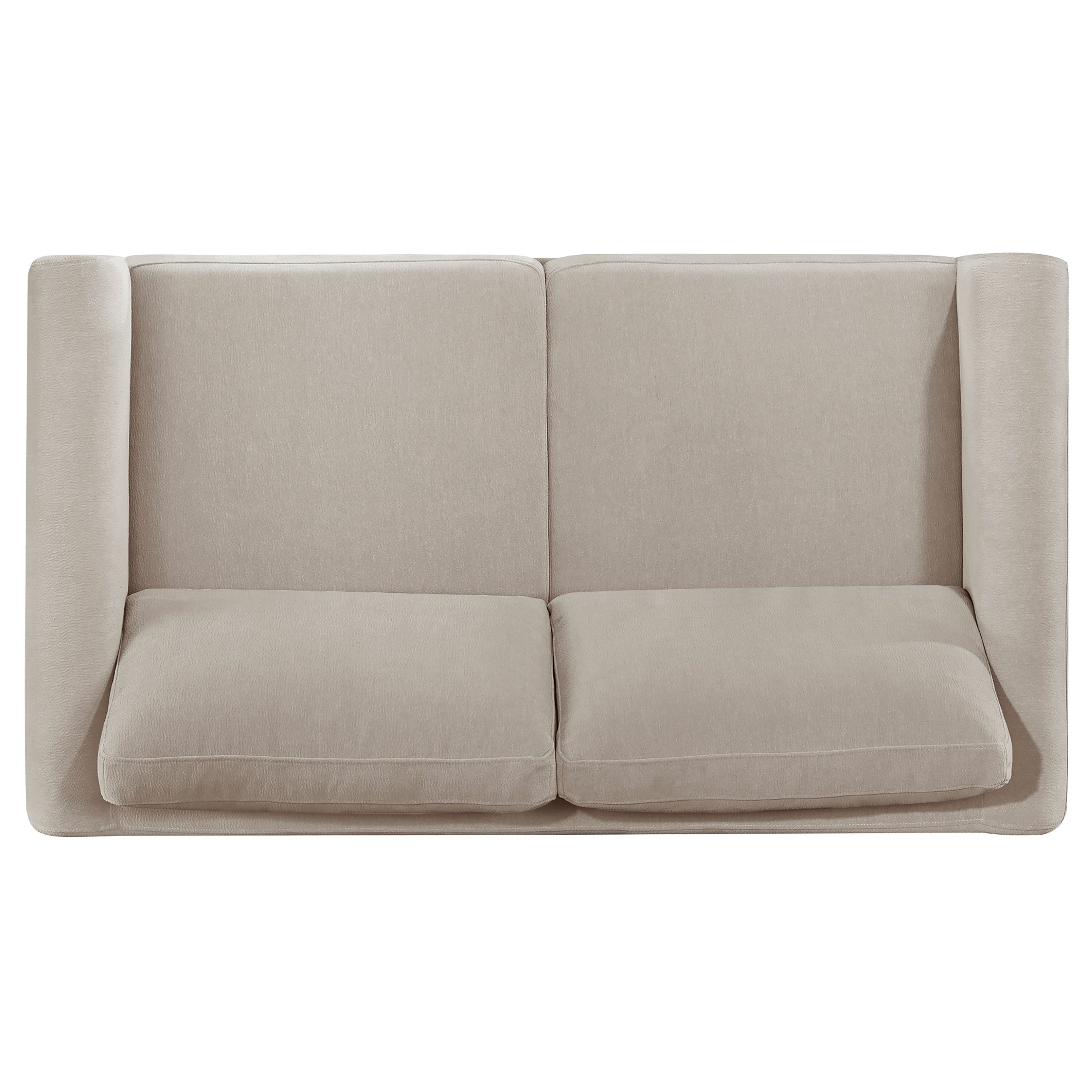 Islington Fabric Upholstered Panel Arm Loveseat Taupe-