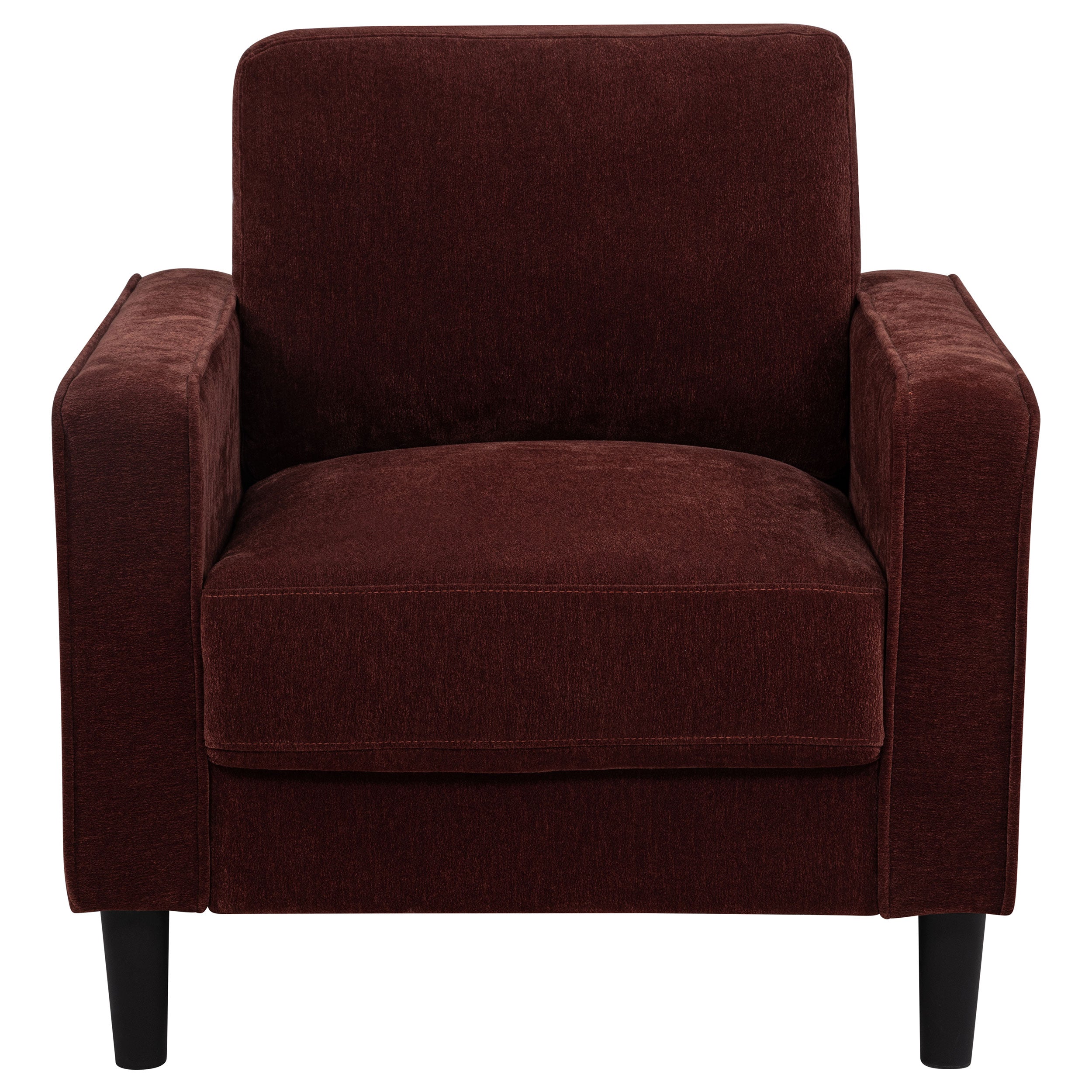 Ruth Fabric Upholstered Track Arm Accent Chair Rust Red-