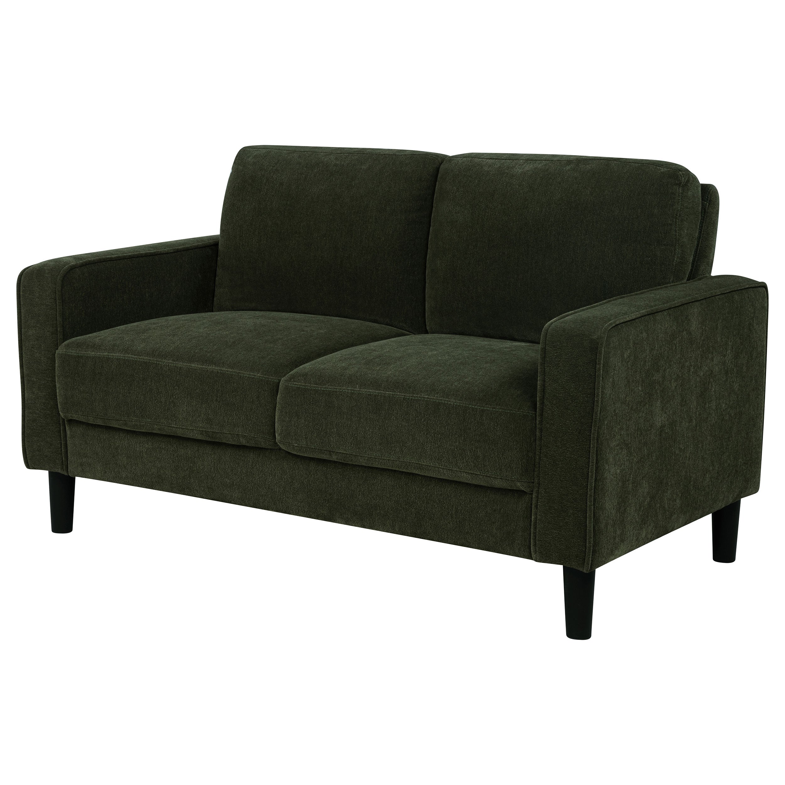 Ruth Fabric Upholstered Track Arm Loveseat Matcha Green-