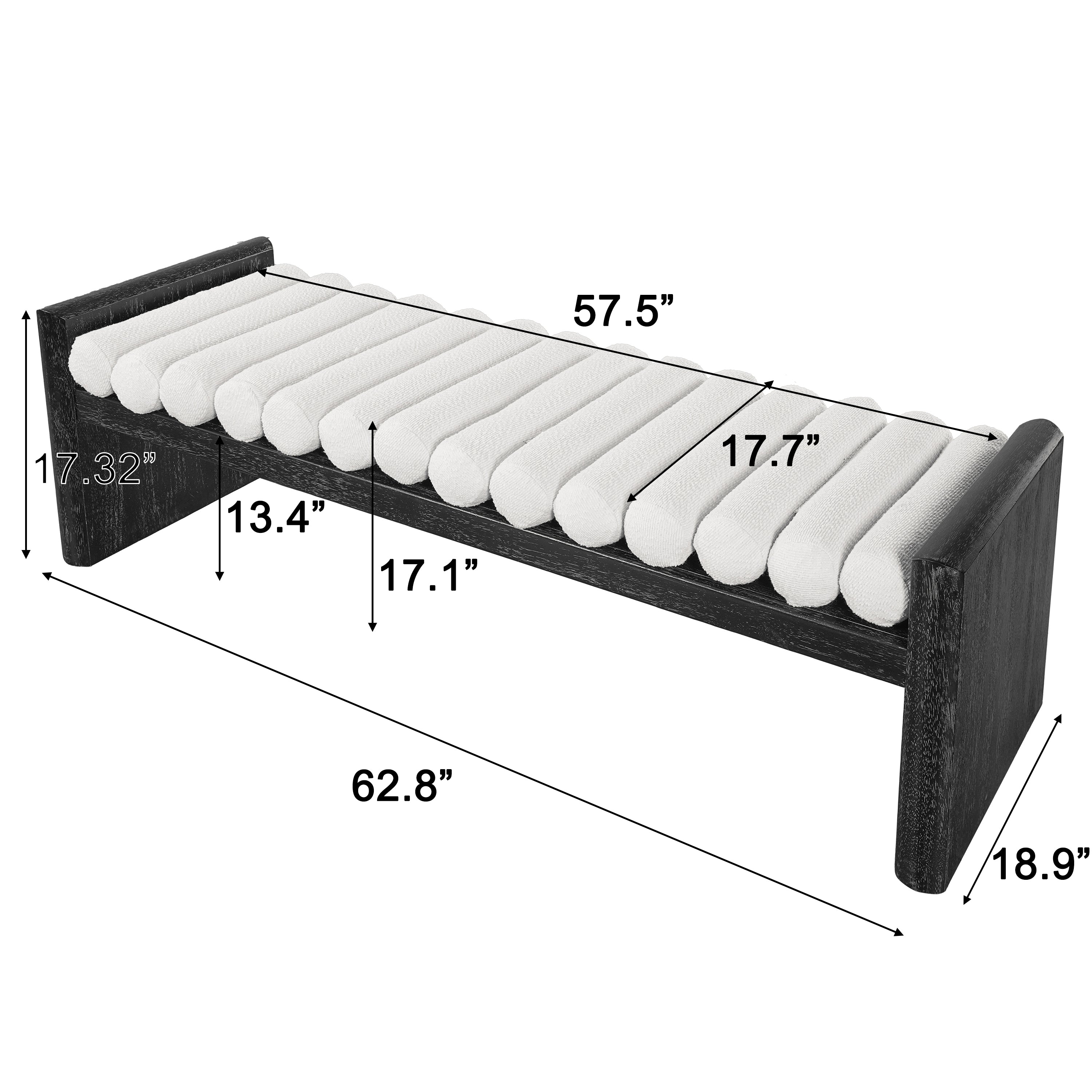 Modern Chenille Upholstered Bench