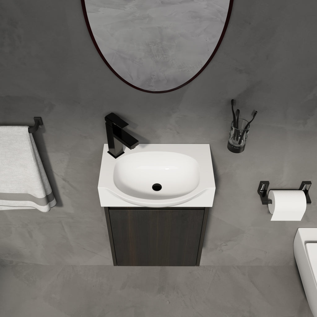 16" Bathroom Vanity Sink Combo for Small Space