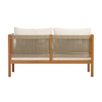 Outdoor Loveseat and Coffee Table Set with Acacia Wood Frame