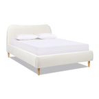 Roman Curved Headboard Upholstered Platform Bed, Queen