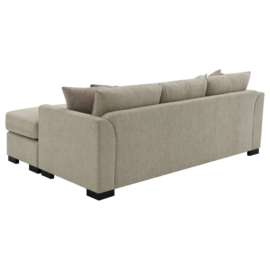 Pacheco Camel Upholstered Sleeper Sectional Chaise Sofa