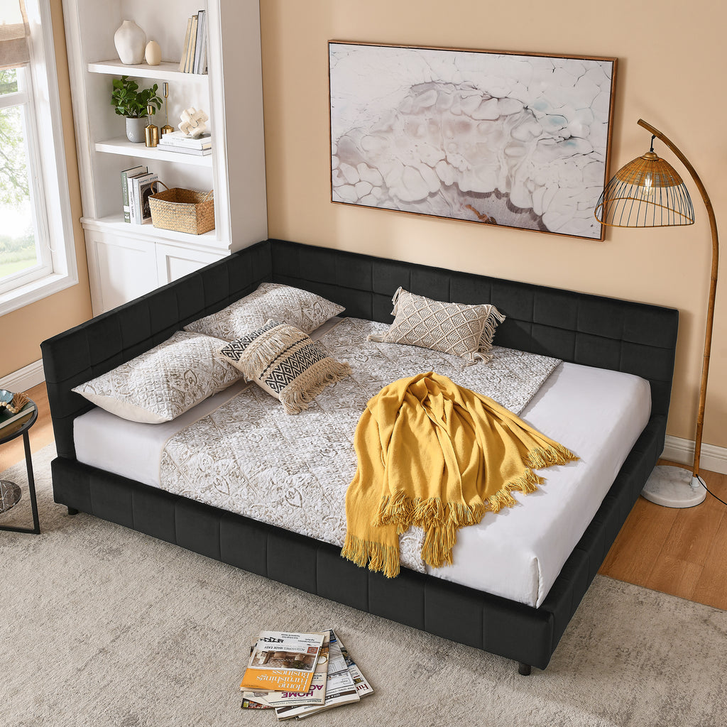 Queen Size Upholstered Tufted Bed Frame