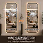 65" x 24" Oversized Backlit Rectangular LED Full Length Mirror