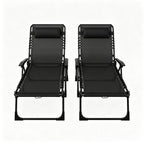 2-Piece Folding Chaise Lounge Pool Chairs