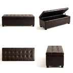 Tufted Storage Ottoman with Wooden Legs
