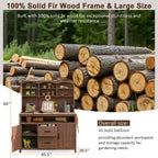 TOPMAX Large Fir Wood Potting Bench
