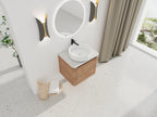 24" Wall-Mounted Bathroom Vanity With Ceramic Art Sink