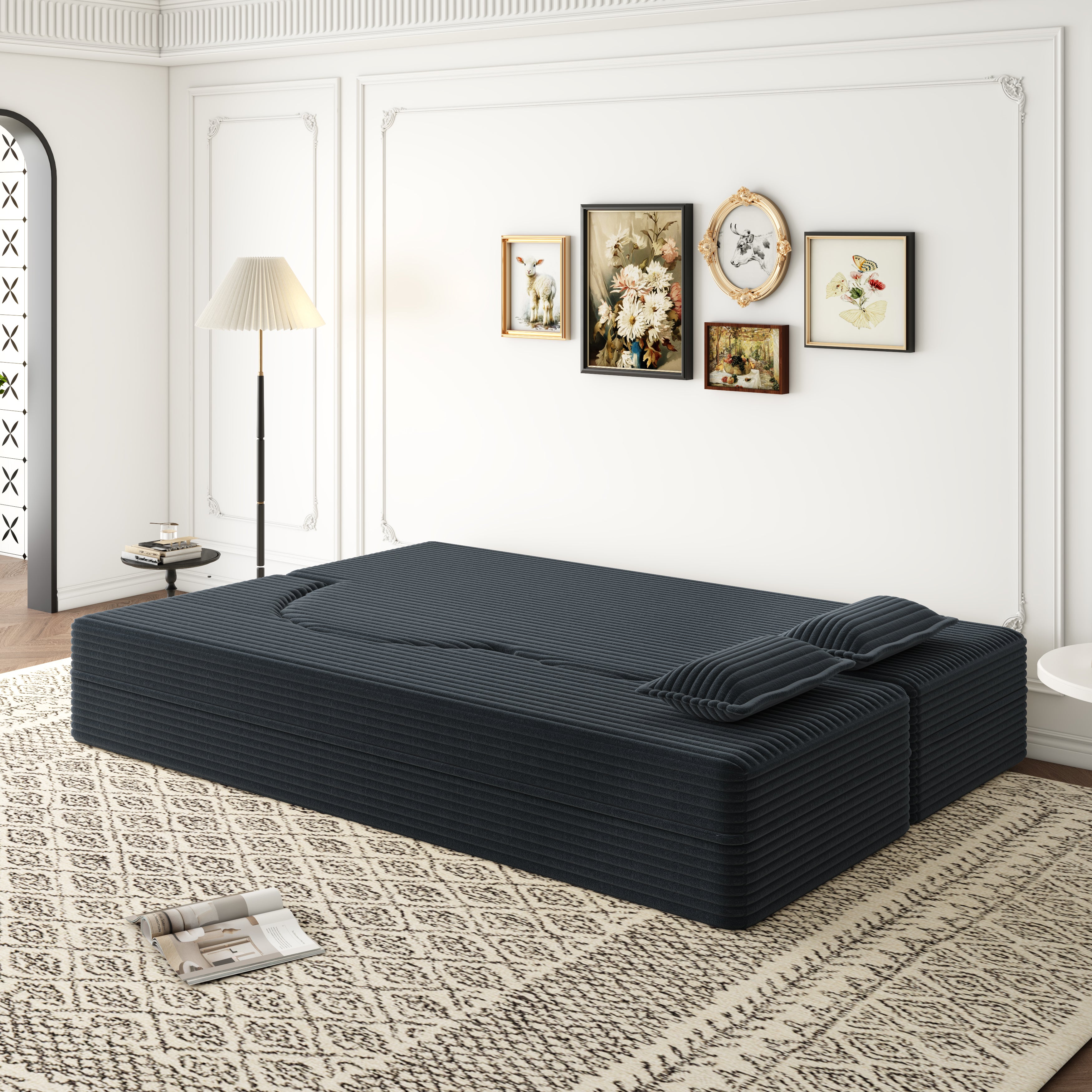 Modern Floor Sofa Bed with Pillows