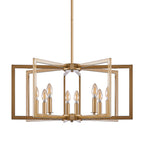 27" Modern Golden Geometric 8-Light Chandelier