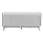 TREXM Boho Rattan Entryway Bench with Storage
