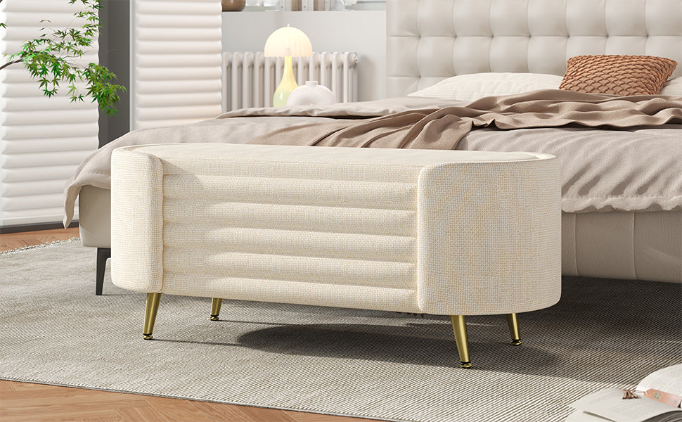 Modern Storage Ottoman Upholstered Storage Bench