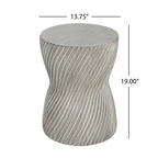Outdoor MGO Concrete Hourglass Side Table with Spiral Pattern