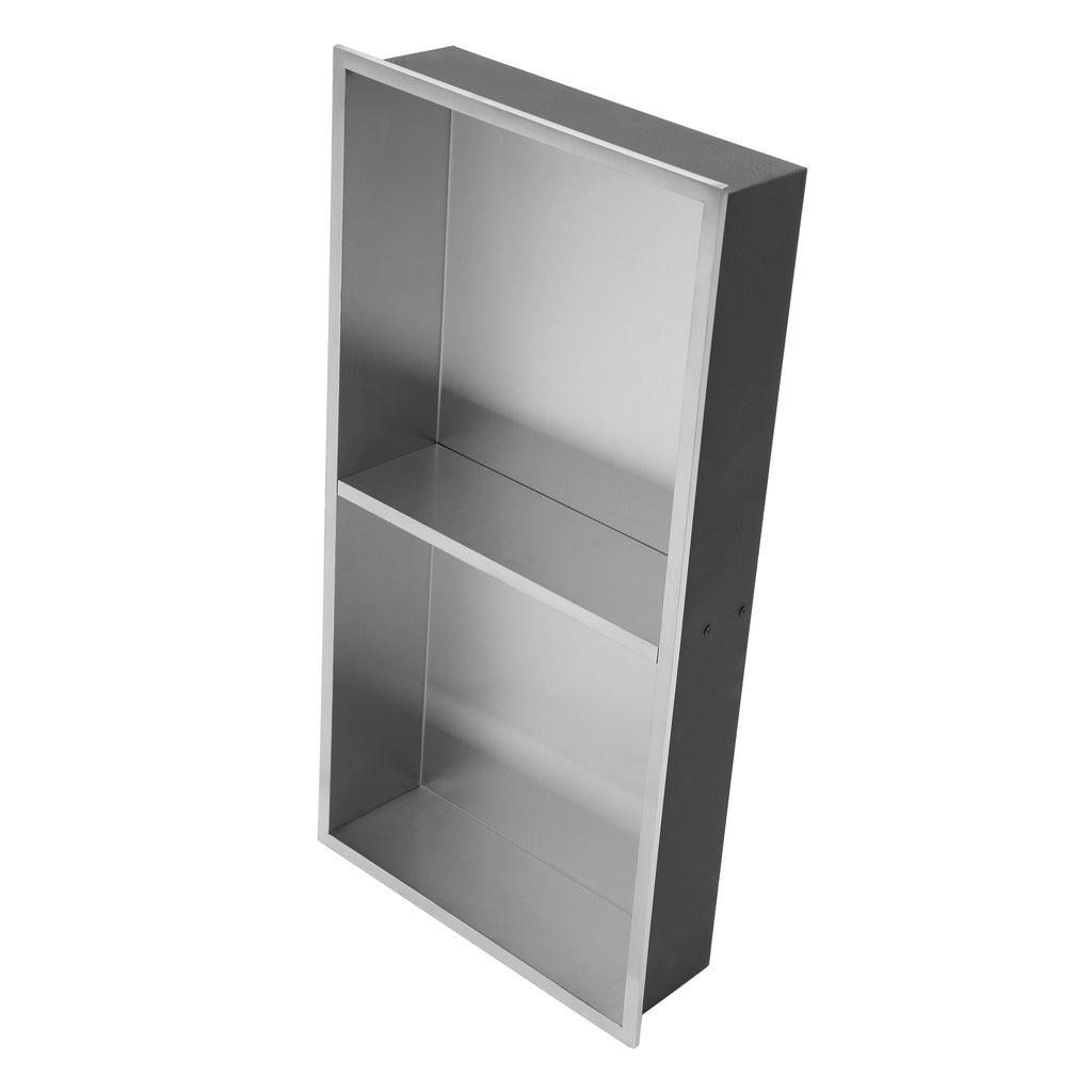 13" x 25" Stainless Steel Shower Niche Double Shelf