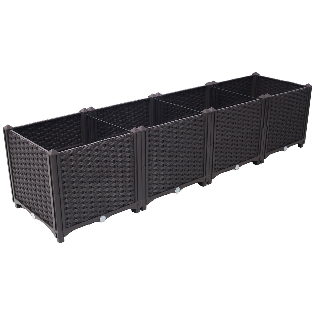 Deep Raised Garden Bed Plastic Planter Boxes