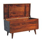 Solid Wood Curved Chestnut Blanket Box