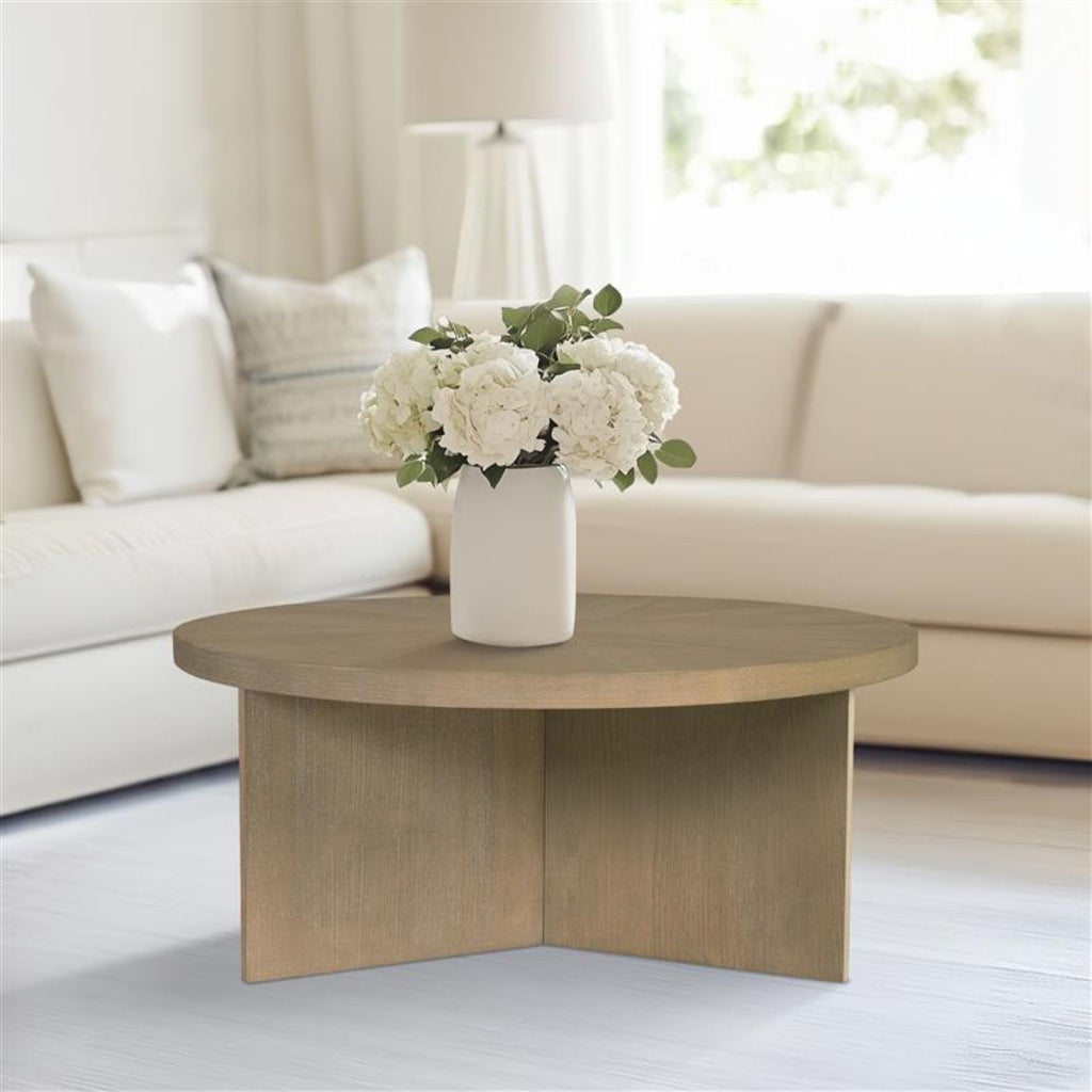 Round Coffee Table Reclaimed Greige