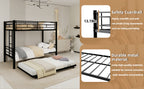Black Twin Metal Triple Bunk Bed – Space-Saving and Modern
