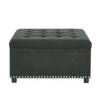 Tufted Storage Ottoman with Nailhead Trim