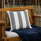 4 Pack Outdoor Pillow Covers - Gray/White Striped