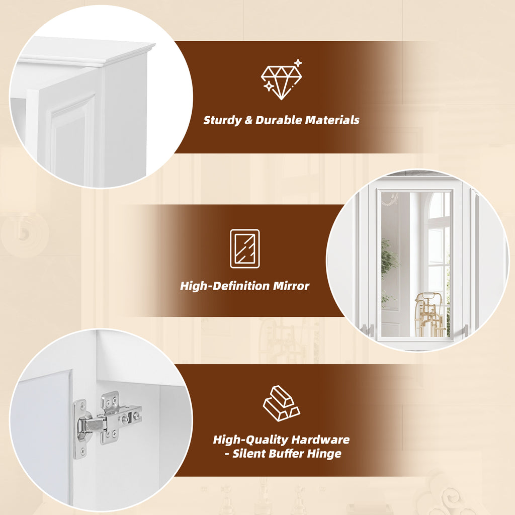 35 Inch 2-in-1 Bathroom Wall Cabinet