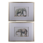 23.6x31.5" Fake Elephant Pencil Drawings, Set of 2