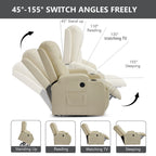 Beige PU Power Lift Recliner Chair for Elderly