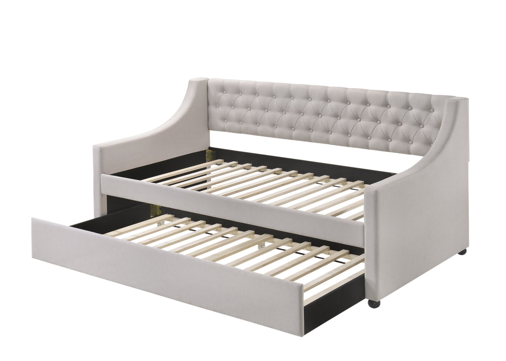 Lianna Fog Fabric Daybed With Trundle