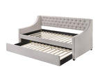 Lianna Fog Fabric Daybed With Trundle