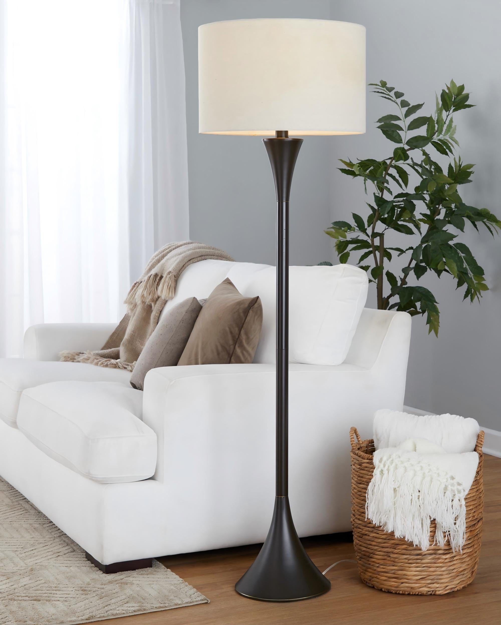 65" Contemporary Metal Floor Lamp