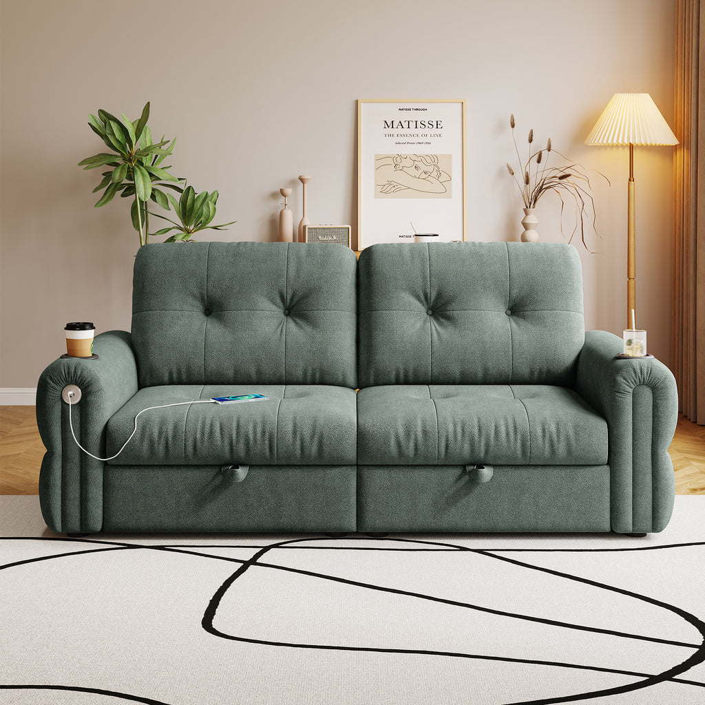 77-Inch Multi-Functional Convertible Sofa Bed