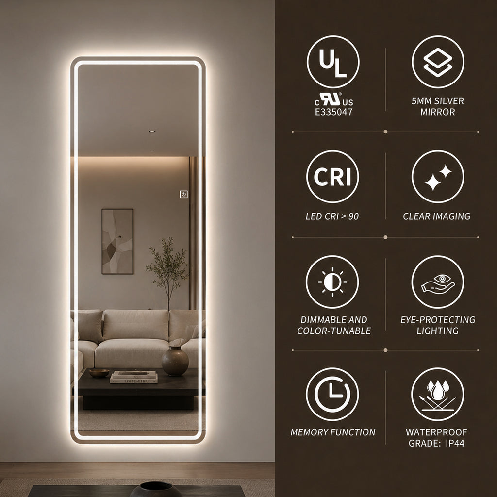 65" x 21" LED Full Length Mirror