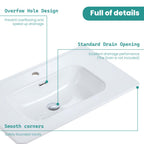 Glossy White Ceramic Integrated Basin