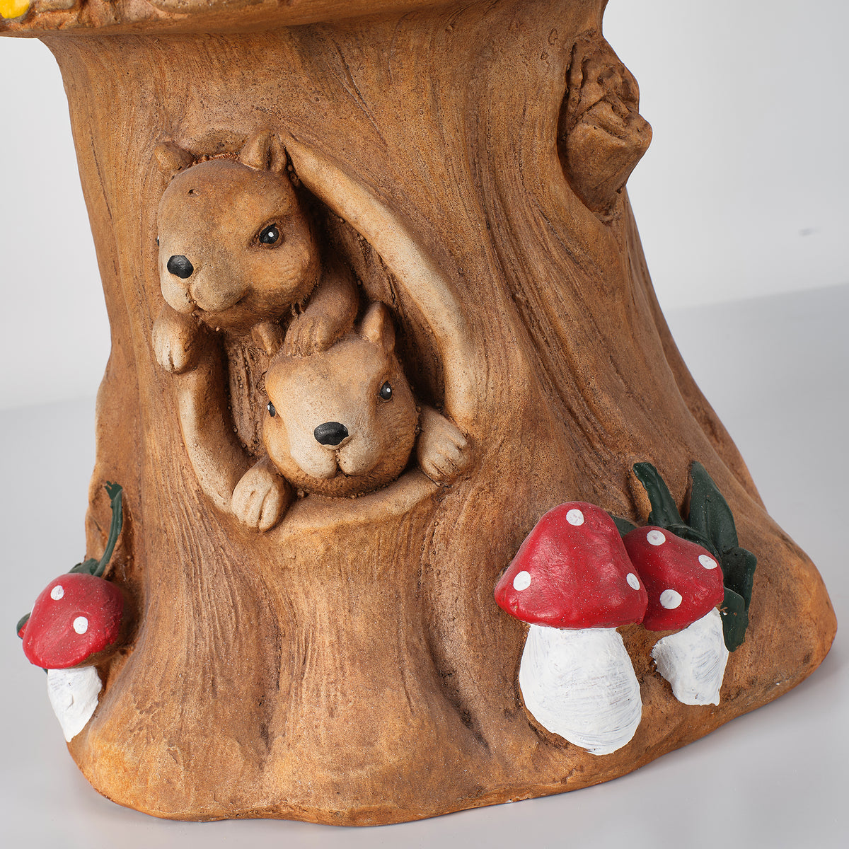 Squirrel Tree Stump Stool Garden Statue