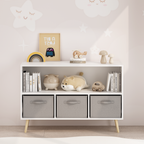 Kids Bookcase With Collapsible Fabric Drawers