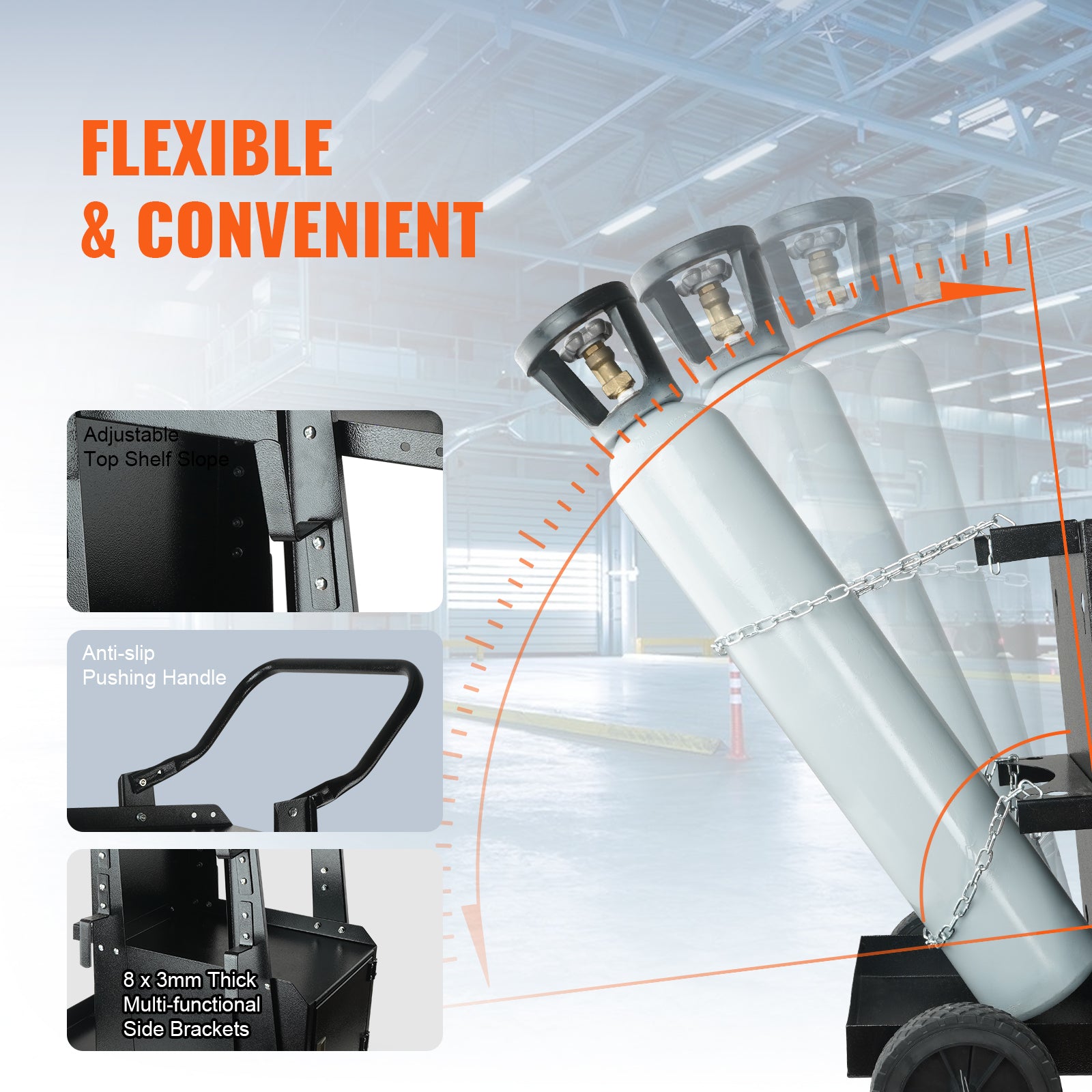 2-Tier Heavy Duty Welding Cart with Anti-Theft Lockable Cabinet
