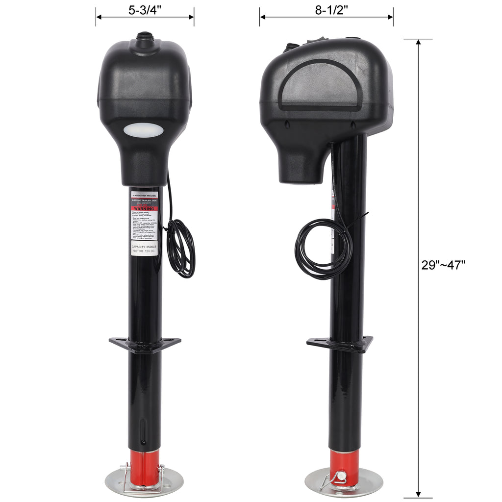 3500lbs Electric Power Tongue Jack for RV Trailer & Camper