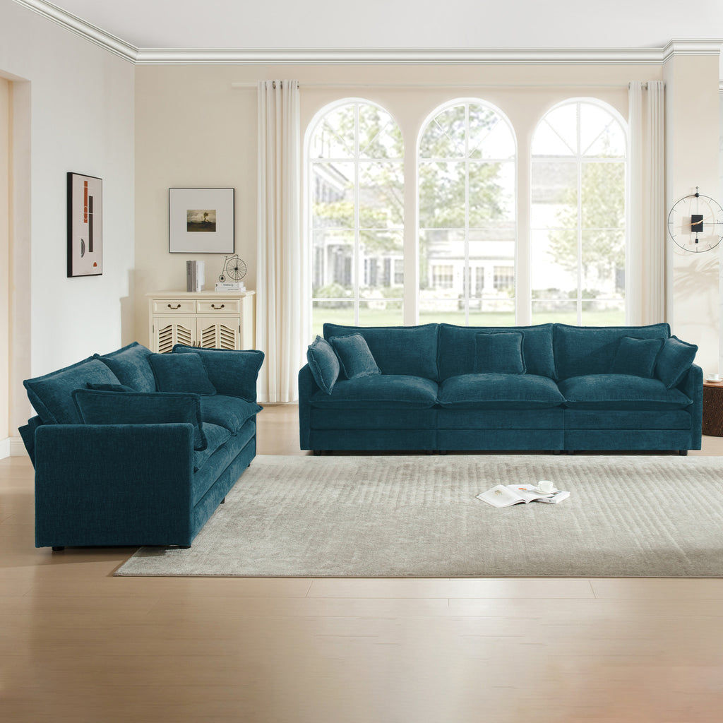 Sofa Set of 2 Chenille Couch, 2+3 Seater Sofa Set