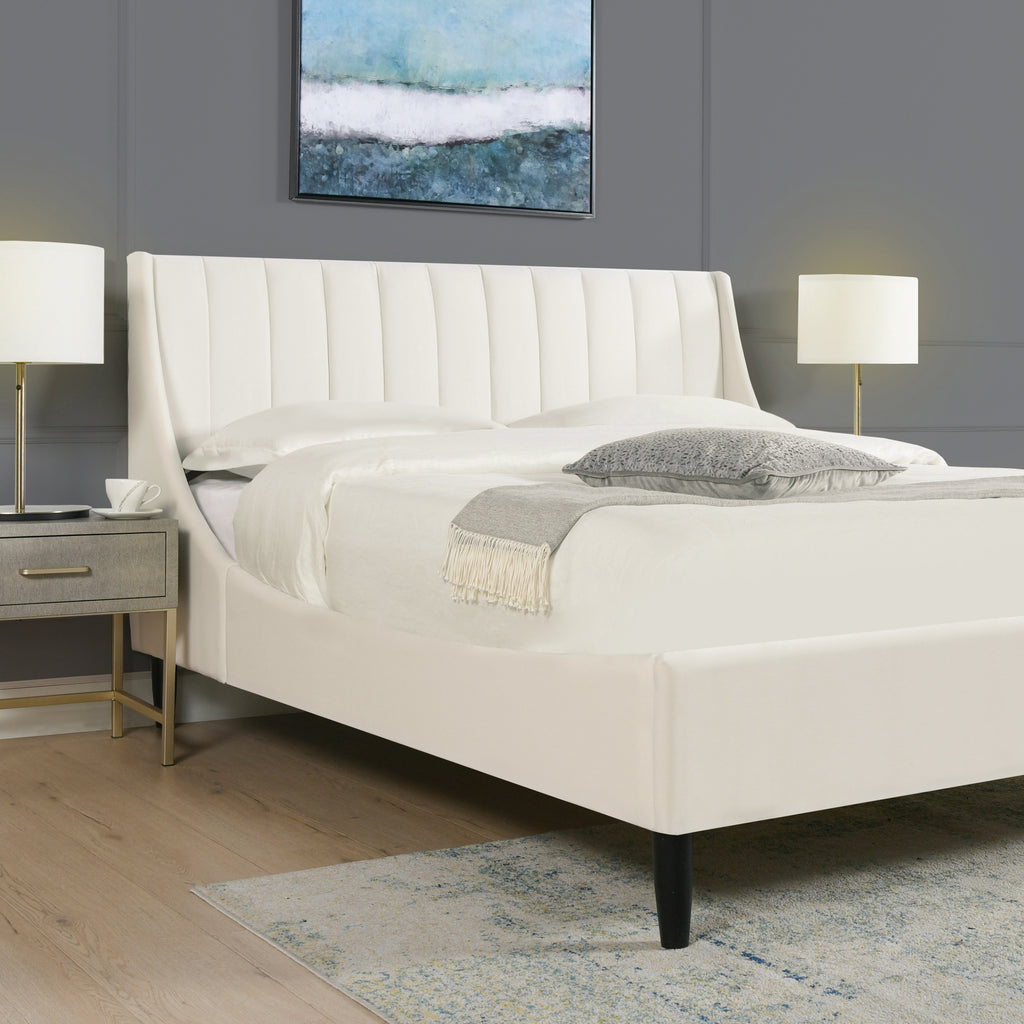 Aspen Vertical Tufted Modern Headboard Platform Bed Set, Queen