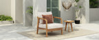 28" Outdoor Lounge Chair with Woven Backrest