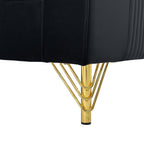 Black Velvet 2-Piece Sofa Set
