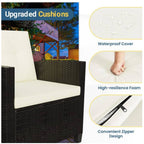 4-Piece All Weather Wicker Outdoor Patio Conversation Set